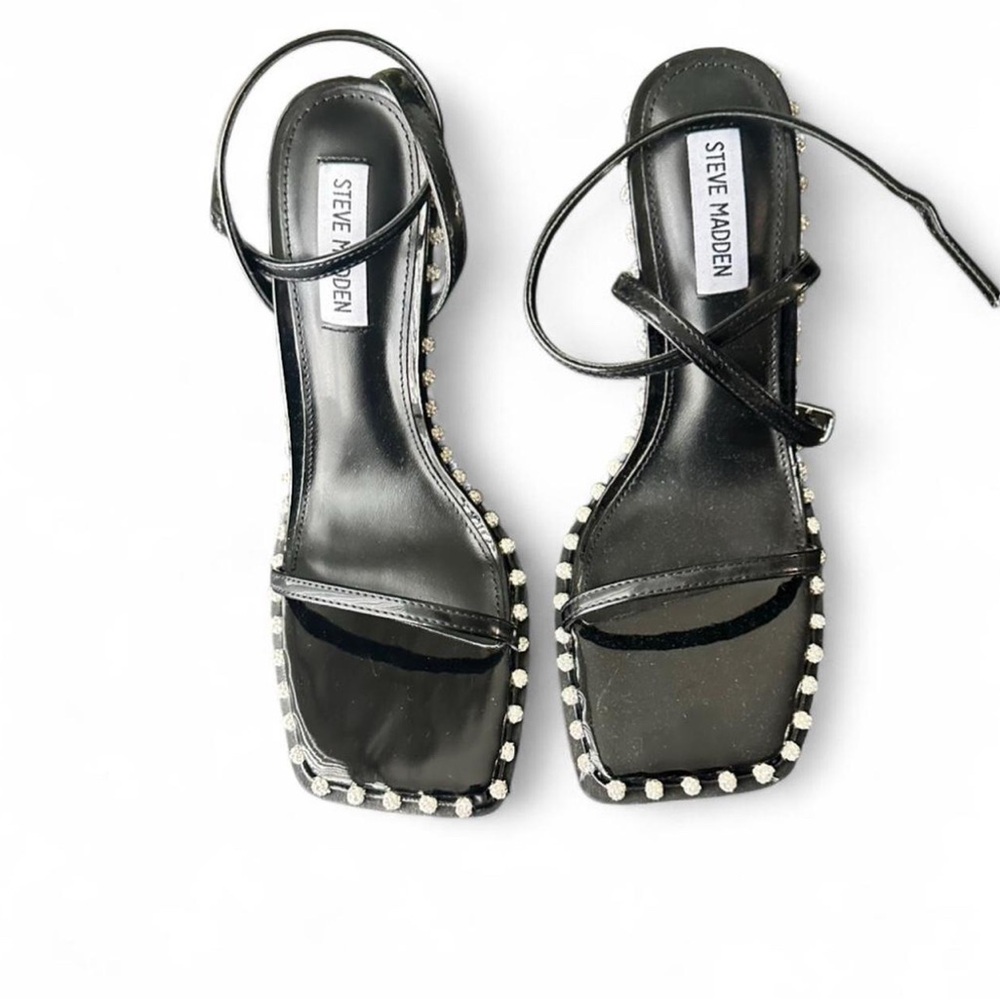 NWOT- Steve Madden Zelle Rhinestone-studded Heeled Sandals Sz 8.5
